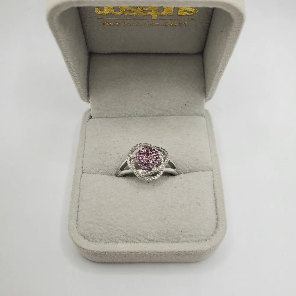 Stunning Purple/white Diamond Swirl Ring